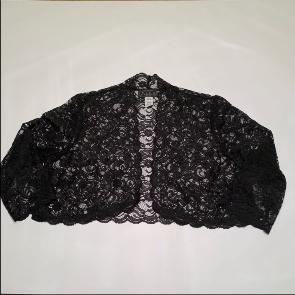 Black lace shrug cardigan plus size 18 women